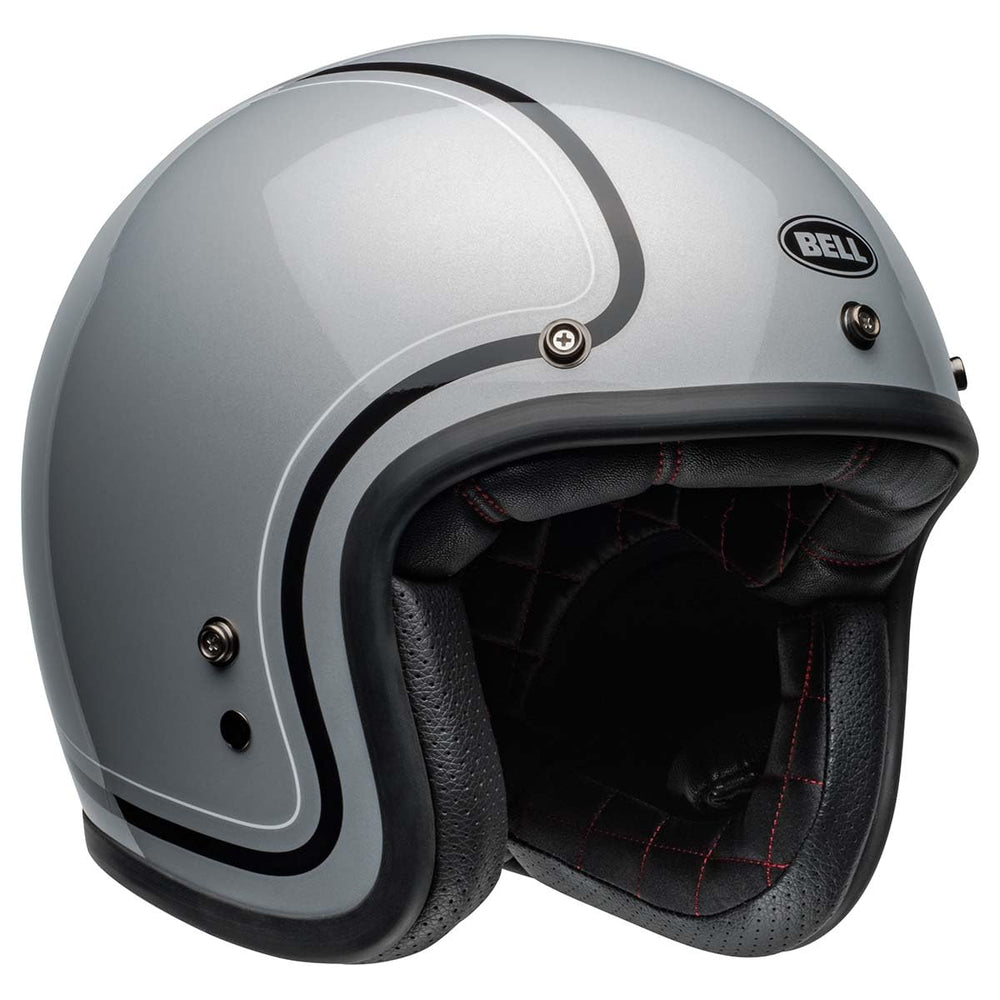 Bell Custom 500 Chief gloss gray front view highlights a comfortable daily ride.