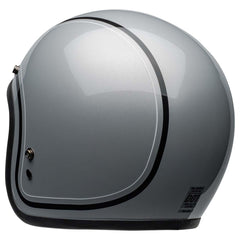 Bell Custom 500 Chief gloss gray interior highlights plush, quick-drying padding.
