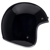 Bell Custom 500 front view in black with retro styling and snug fit