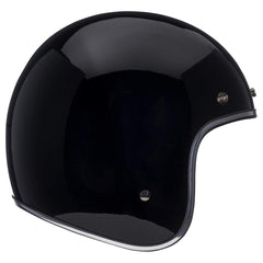 Bell Custom 500 front view in black with retro styling and snug fit