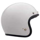 Bell Custom 500 helmet vintage white, front view emphasizes retro styling and compact fit