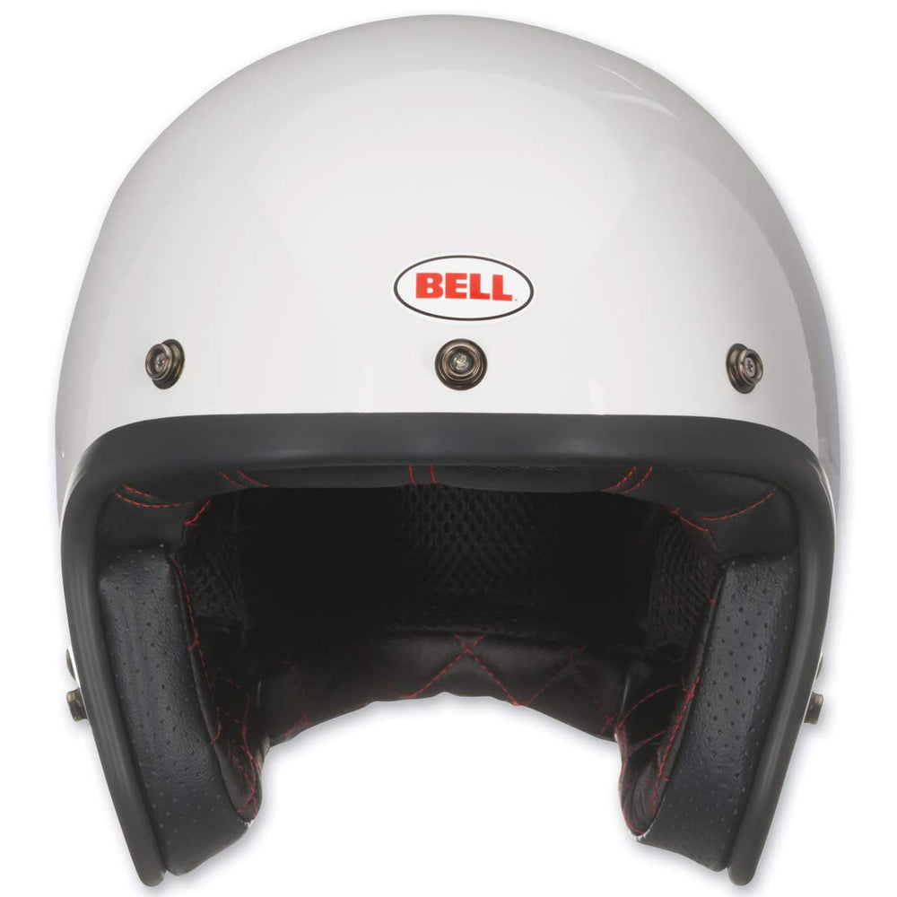 Bell Custom 500 Vintage White interior padding close-up for quick-drying comfort.