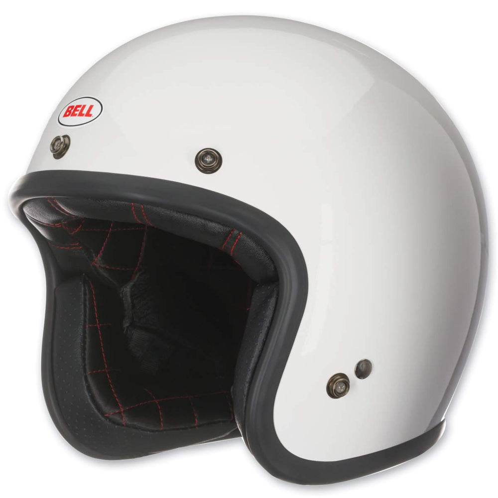 Bell Custom 500 Vintage White side view showing compact, low-profile fit.