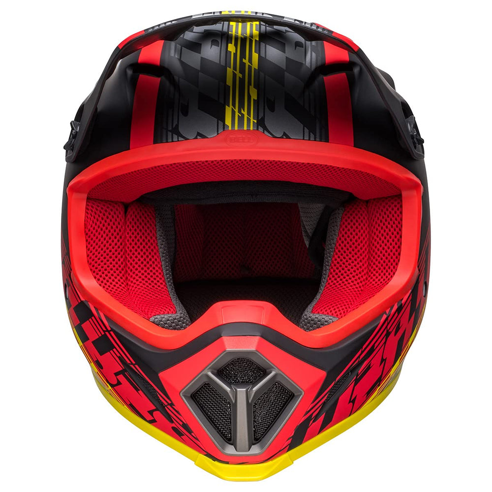 Bell MX-9 MIPS adjustable visor shields from sun and roost on dirt trails.