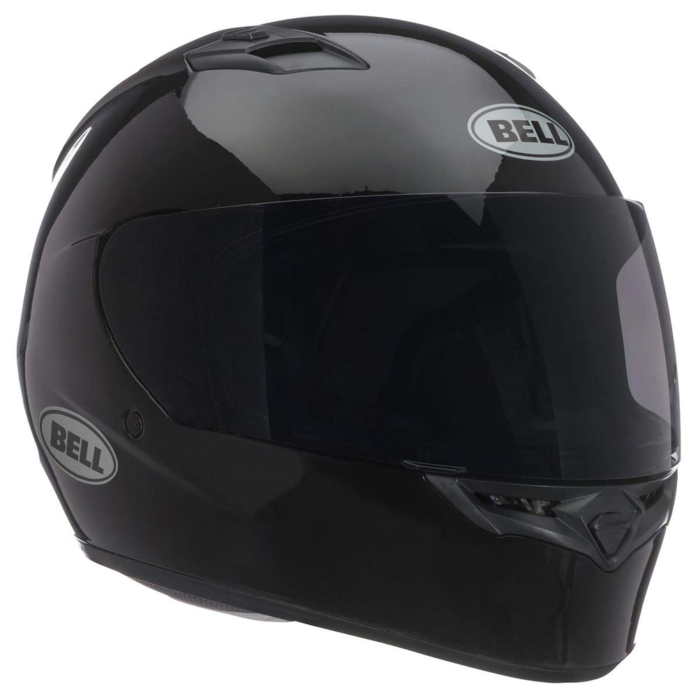Bell Qualifier helmet side profile in black demonstrates compact, protective design.
