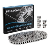Belleone 40-roller chain in a 10 ft length with 240 links for durable go-kart use