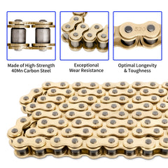 Belleone five master links pack for easy on-bike installation.