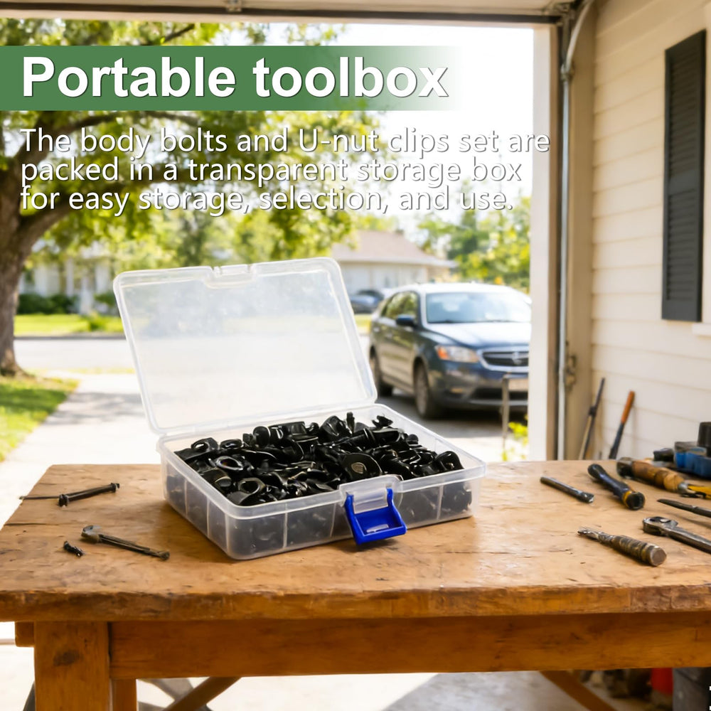 Bemaka 50pcs kit engine splash shield application demonstrates fastener versatility