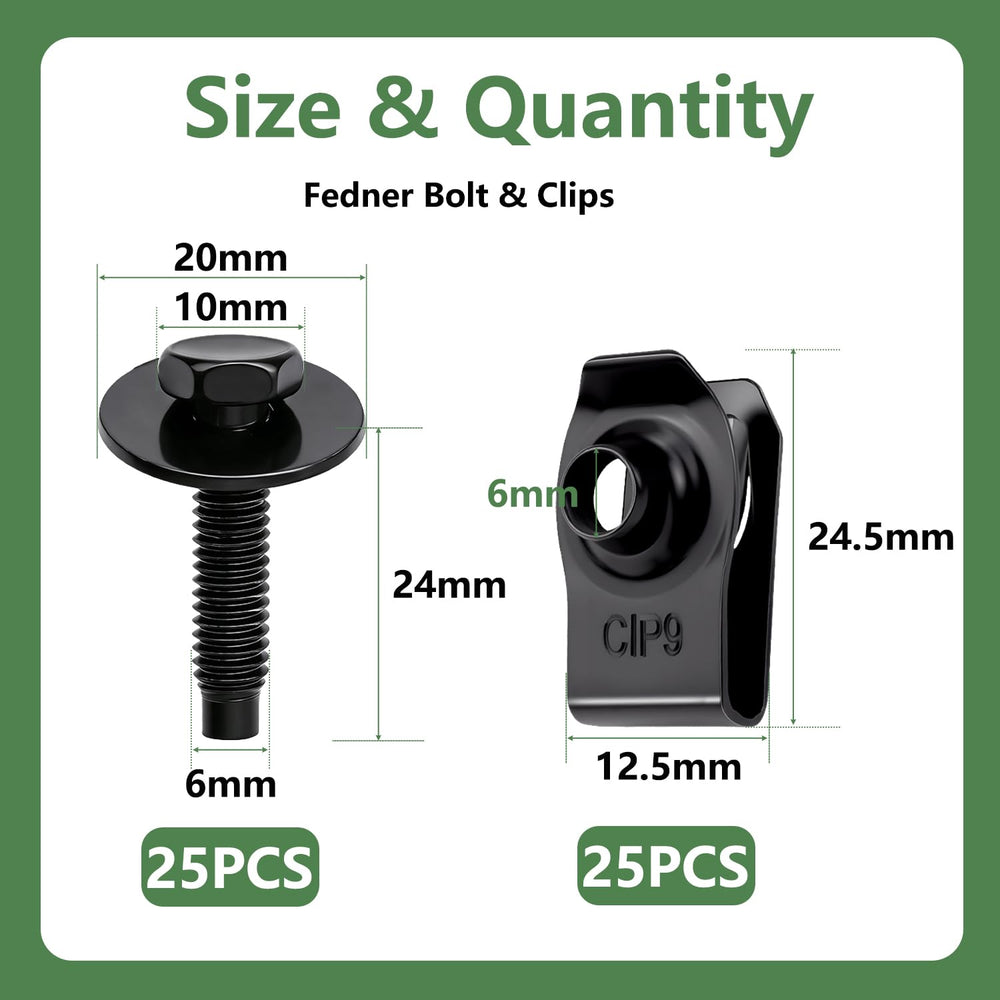 Bemaka 50pcs M6 bolts kit side view showing durable carbon steel construction