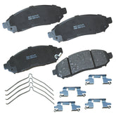 Bendix Premium SBC1094 front brake pad closeup shows ceramic composition for durability