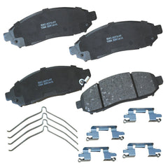 Bendix Premium SBC1094 front brake pad closeup shows ceramic composition for durability