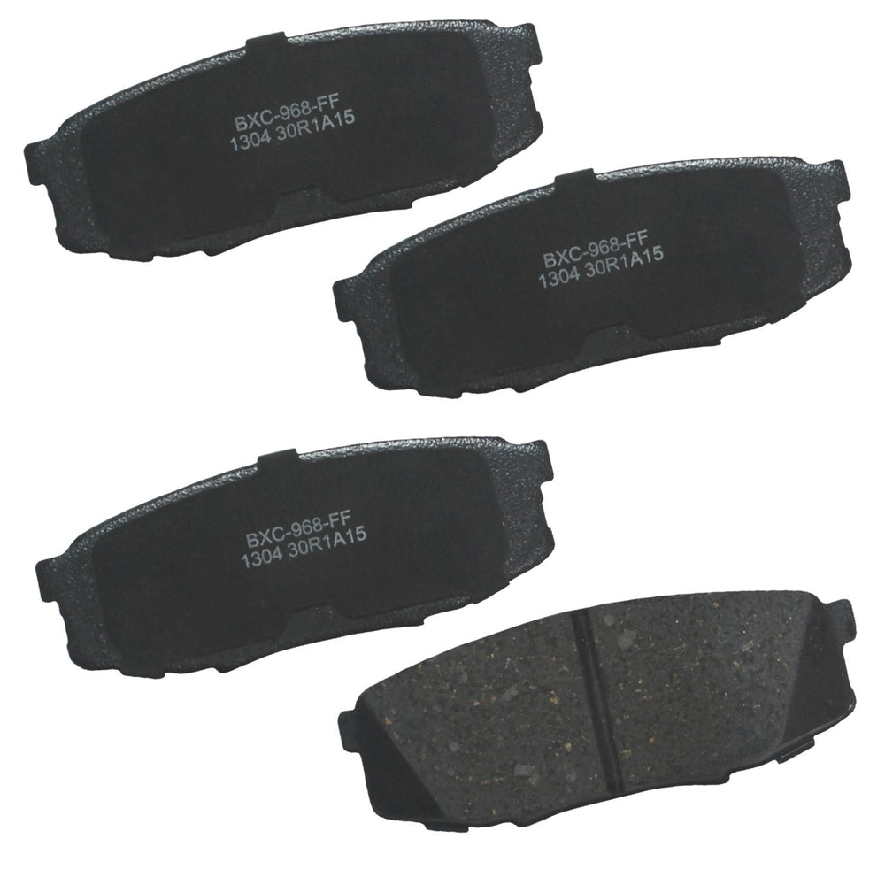 Bendix Premium SBC1304 ceramic rear brake pad shows the friction surface for smooth braking.