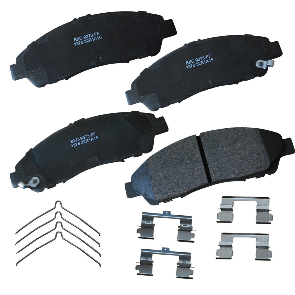Bendix Premium Ceramic front brake pads Acura MDX fit close-up for precise OE-match.
