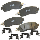 Bendix Premium SBC1650 front brake pad close-up showing ceramic composition for smooth braking