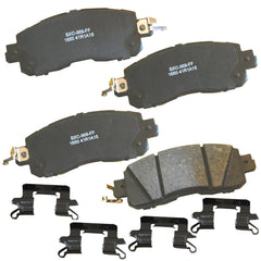 Bendix Premium SBC1650 front brake pad close-up showing ceramic composition for smooth braking