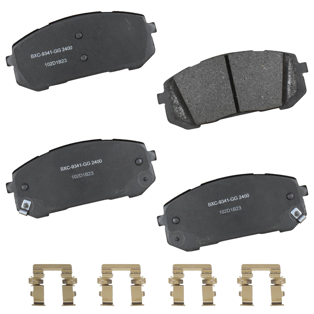 Packaging of Bendix Premium SBC2400 ceramic front brake pads ready for quick replacement.