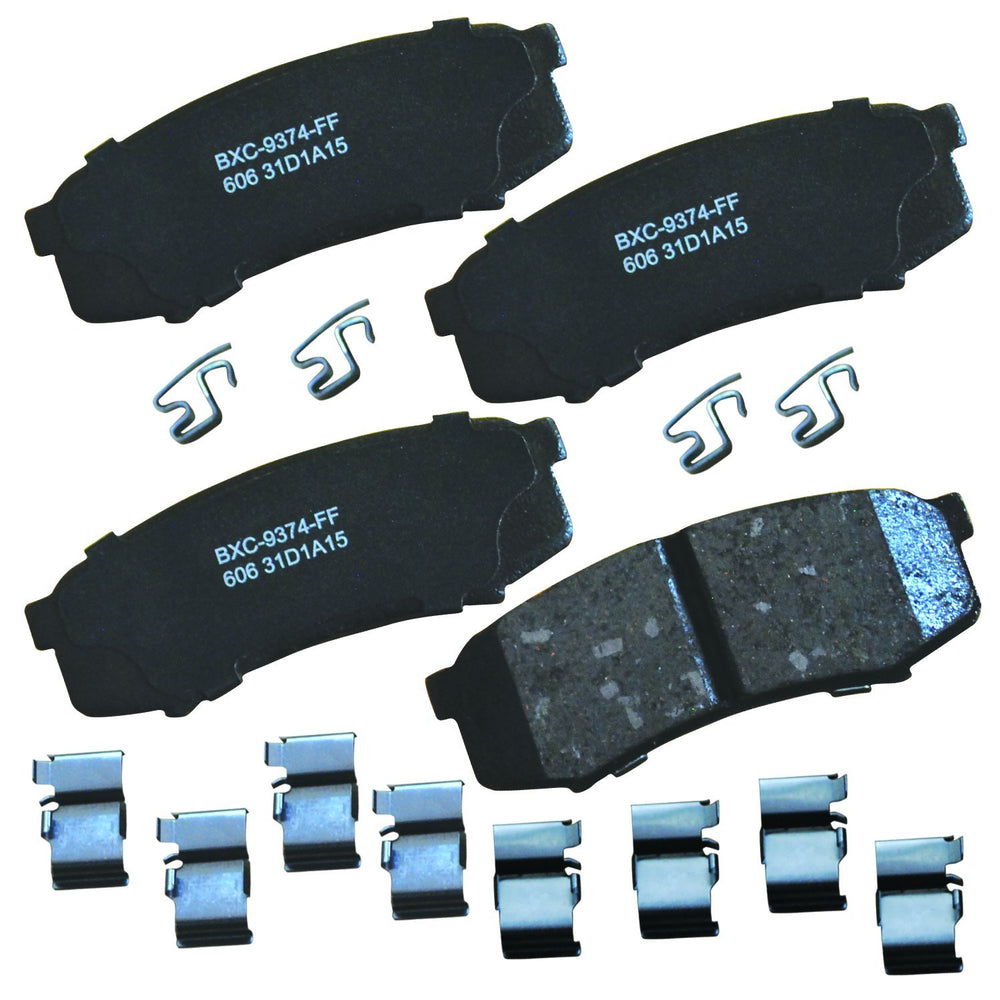 Bendix Premium SBC606 ceramic rear brake pad assembly for reliable stopping.