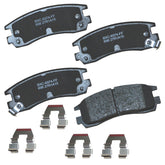 Bendix Premium SBC698 ceramic rear brake pad closeup shows durable material for longevity
