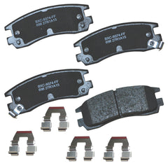 Bendix Premium SBC698 ceramic rear brake pad closeup shows durable material for longevity