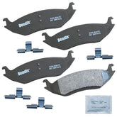 Bendix Priority1 semi-metallic brake pads ready for OE replacement with a clean pad face