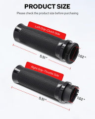 Benlari 1'' grips feature diamond anti-slip texture for secure grip on rough roads.