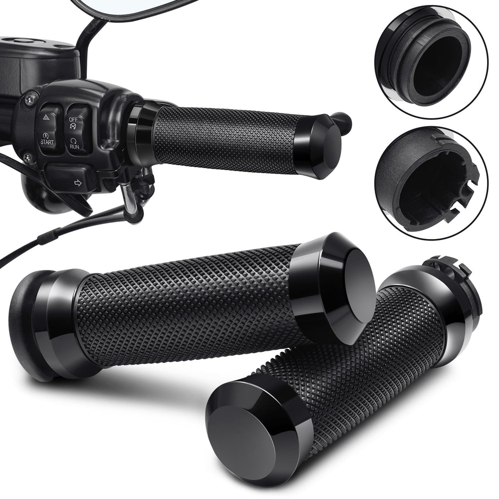 Benlari 1'' throttle grips fit Harley models with precise alignment for smooth rides.