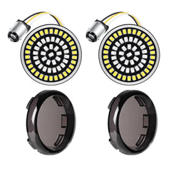 Benlari 2-inch front turn signal left illuminated for Harley, enhancing daytime visibility.