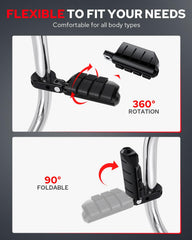 Benlari A3 steel foot pegs showing rugged design on a touring bike