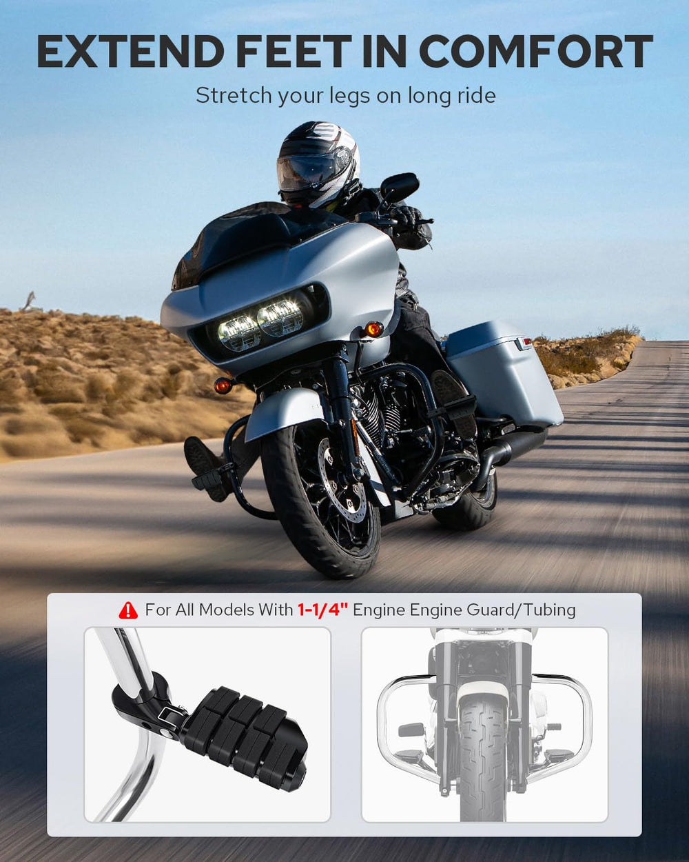 Benlari anti-slip rubber footpegs dampening vibration and improving grip
