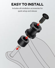 Benlari black finish docking hardware blends with Harley mounting surfaces.
