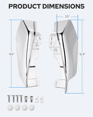 Benlari chrome mid-frame air deflectors enhance the bike silhouette