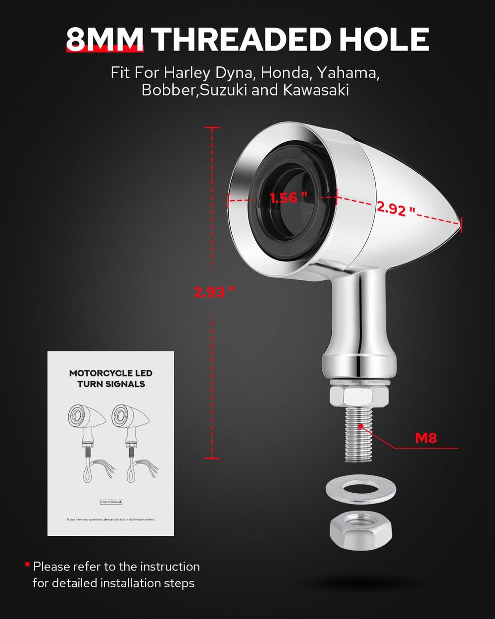 Benlari chrome-white amber light provides clear signaling day and night.