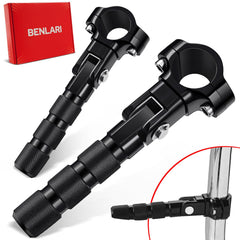 Benlari CNC highway pegs side view on a 32mm engine guard for extended-leg comfort.