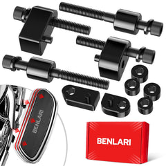 Benlari driver floorboard extensions provide extra space for comfortable Harley rides
