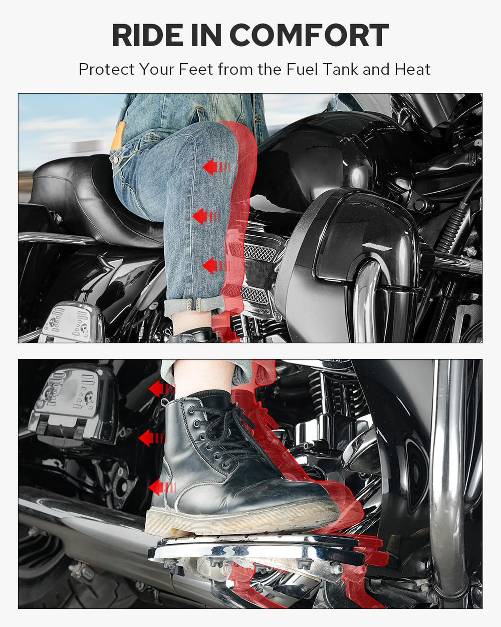 Benlari driver floorboard extensions 1inch left enhance foot position for comfortable rides