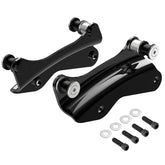 Benlari gloss black 4-point docking kit on Harley for two-up rack mounting