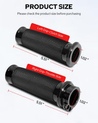 Benlari black finish grip on Harley Touring offers sleek, personalized styling.