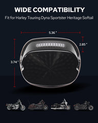 Rear-mounted Benlari tail light improves Harley rear visibility.