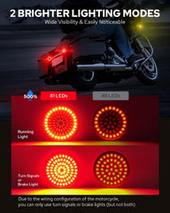 Benlari 81 LEDs deliver bright signaling for safer Harley riding.
