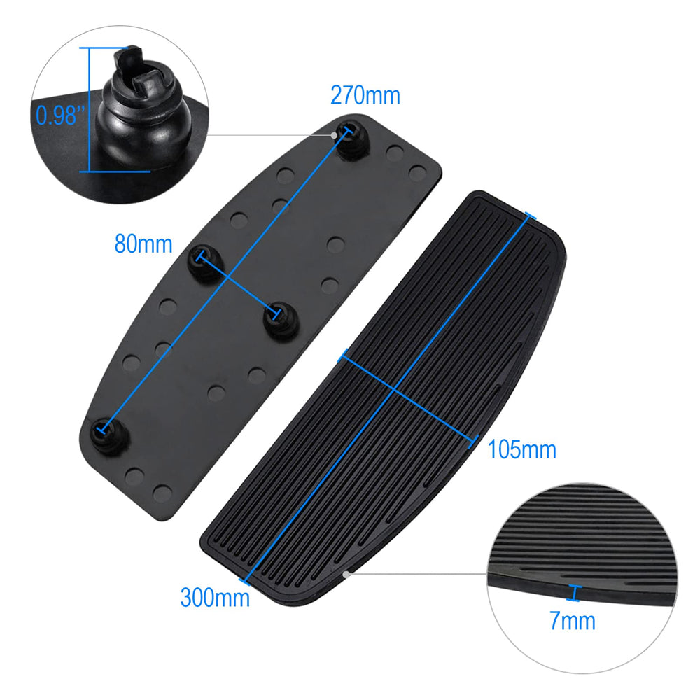 Benlari rubber footboard pads provide a non-slip surface for long rides.