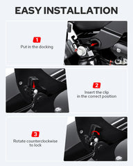 Benlari black powder-coated sissy bar finish resists rust and scratches