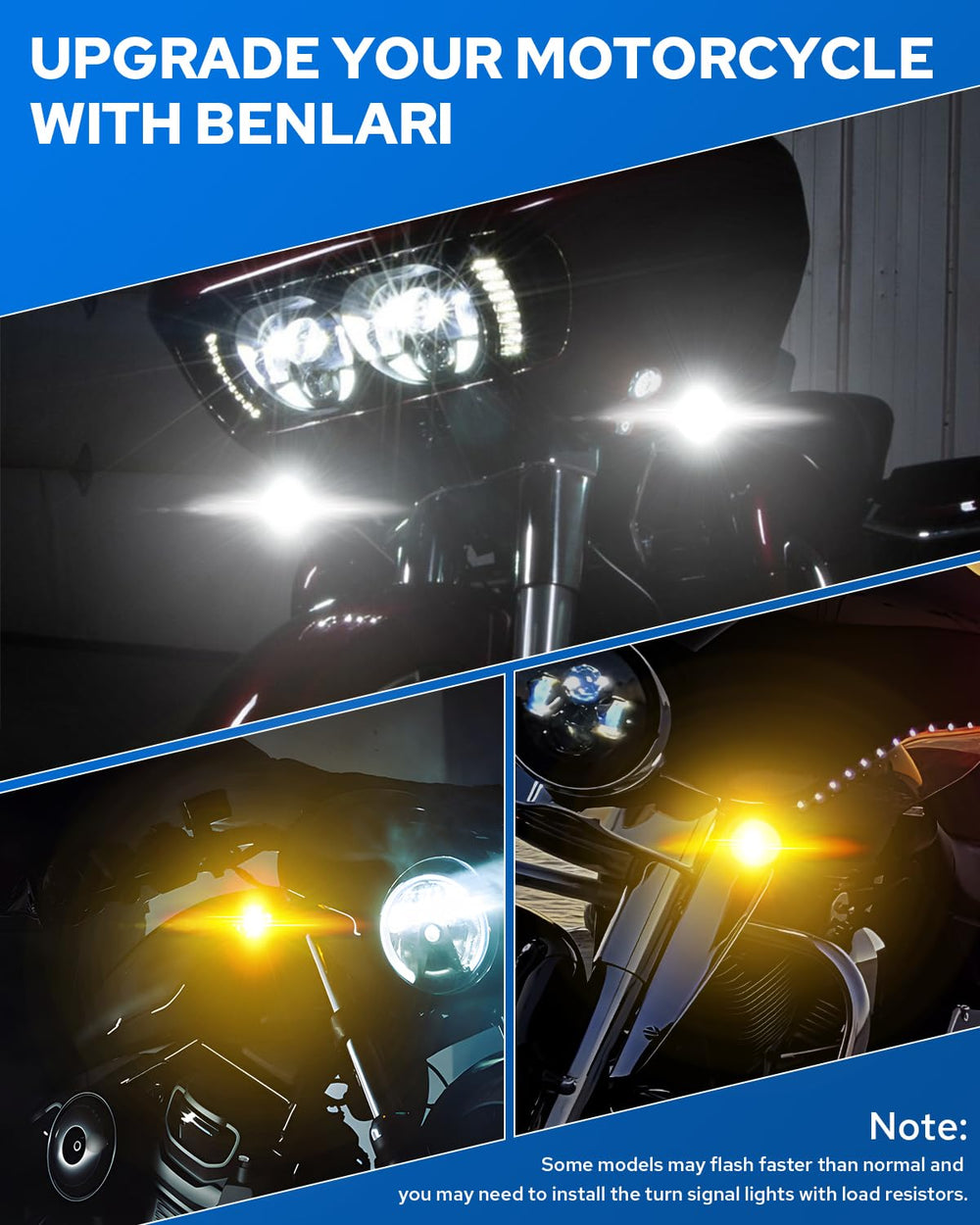 Benlari switchback mode white running light and amber signal for versatile signaling