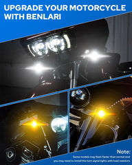 Benlari switchback mode white running light and amber signal for versatile signaling