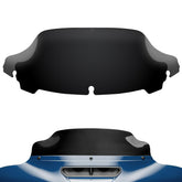 Benlari windshield 7-Inch Wave, front view, improves wind protection for highway rides.