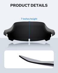 Benlari windshield 7-Inch Wave, polycarbonate durability, tough against stones and debris.