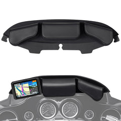 Benlari windshield bag left pocket secures essentials on Harley rides.
