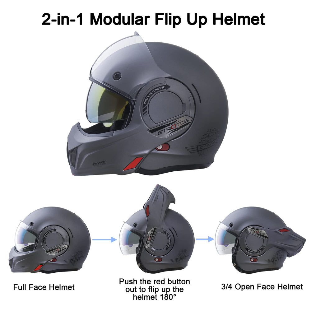 BEON dual visors with inner UV lens and outer shield for light control