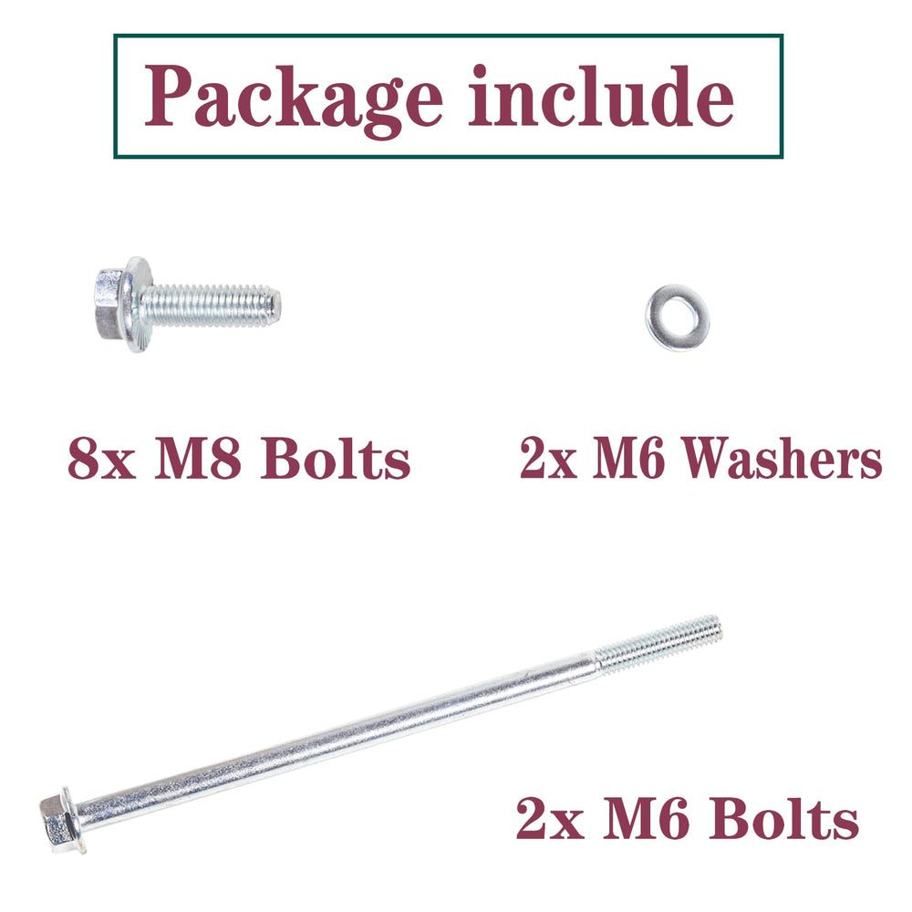 BEONEO 2x M6 flange bolts included for additional support