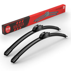 BERG REGEN 18-inch wiper blades front view for clear visibility in rain.