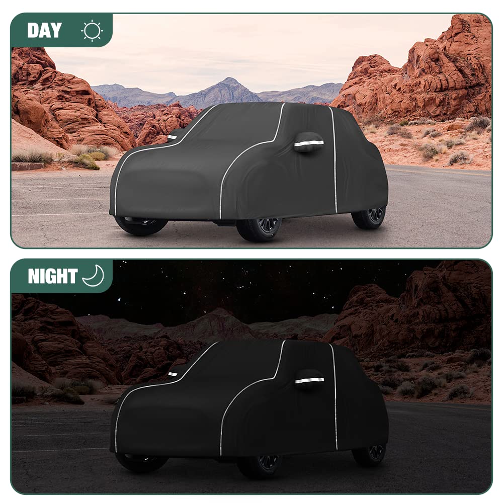 BERKSYDE Mini Cooper 2-Door reflective strips enhance nighttime visibility for safe parking.